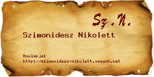 Szimonidesz Nikolett névjegykártya