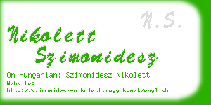 nikolett szimonidesz business card